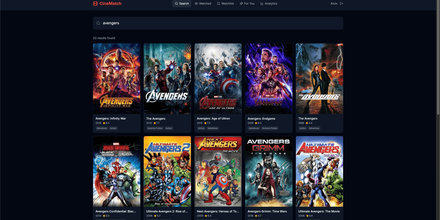 CineMatch preview